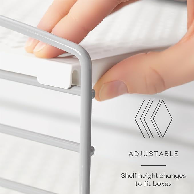 YouCopia UpSpace Cabinet Box Organizer, Adjustable Kitchen Pantry Shelf for Plastic Wrap and Foil Storage, Small Classic Edition