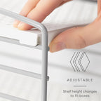 YouCopia UpSpace Cabinet Box Organizer, Adjustable Kitchen Pantry Shelf for Plastic Wrap and Foil Storage, Small Classic Edition