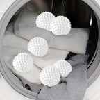 Reusable Laundry Dryer Balls, White Plastic Anti-Static Fabric Softener, Reduces Wrinkles, Sustainable Cleaning Supplies, Essential Washing & Drying Aid for Soft, 6 Pack, 2.36 in (White)