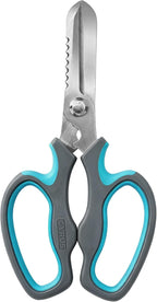 CYRUS Serrated Pruners Flower Scissors Floral Shears for Cutting Flowers,Garden Shears with Integrated Stab Remover,Florist Cutters Rose Snips,Blue