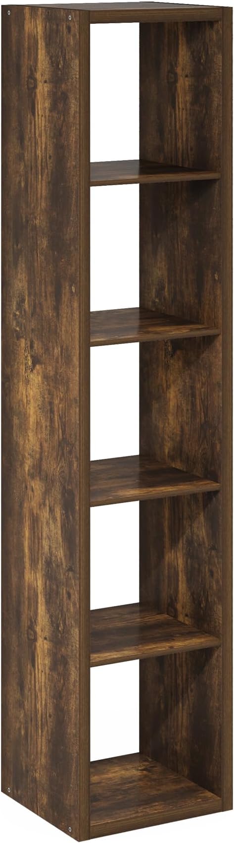 Furinno Cubicle Open Back Decorative Verticle Cube Storage Organizer, 5-Cube, Amber Pine