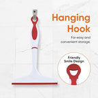 Superio 6” Window Squeegee with Grip Handle and Hanging Hook. (Red)