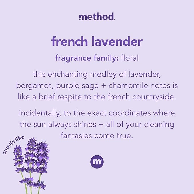 Method All-Purpose Cleaner Spray, French Lavender, Plant-Based and Biodegradable Formula Perfect for Most Counters, Tiles and More, 28 Fl Oz, (Pack of 8)