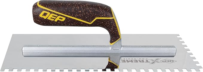 QEP Xtreme Cork Handle Stainless Steel Trowel Square Notch 1/4" x 1/4" x 1/4"