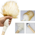 Wool Lambswool Cleaning Brush Duster,Wood Handle,Hanging Rope,Anti-Static,Comfortable Grips, for Piano,Guitar and Other Stringed Instruments and Office, Home and Car etc