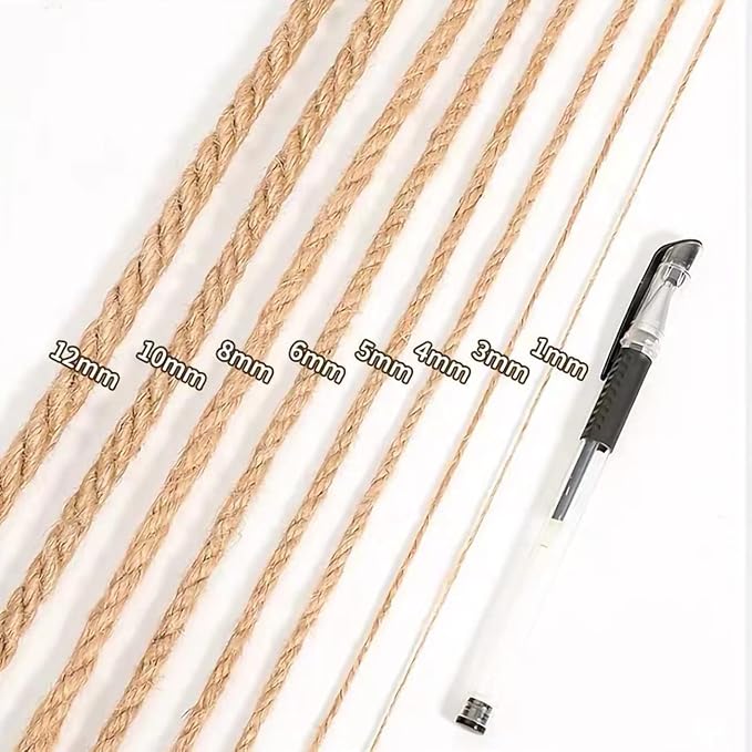 RANIT 5mm Dia 3Ply Jute Twine, 328 Feet Braided Natural Jute Rope for Artworks and Crafts, Macrame Projects, Gardening Applications
