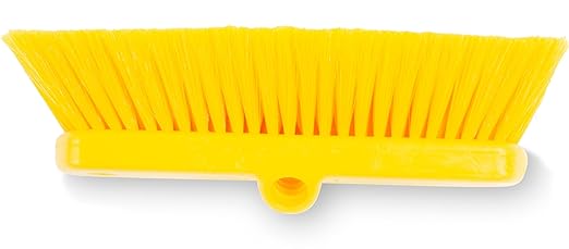 SPARTA 41278EC04 Flo-Thru Plastic Wall Scrub Brush, Equipment Brush With Soft Nylex Bristles For Industrial Kitchens, Hospitals, Commercial Cleaning, 4 Inches, Yellow