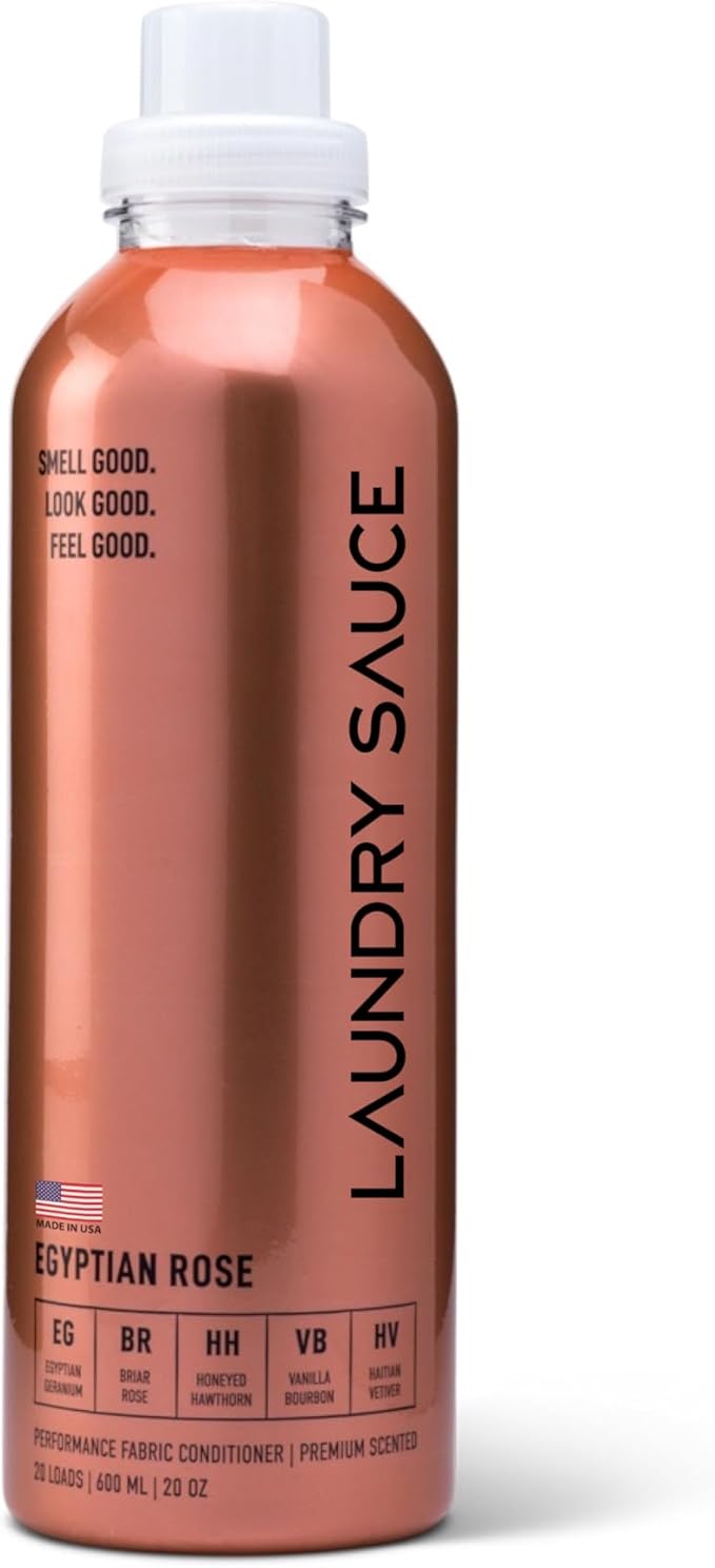 Laundry Sauce - Laundry Fabric Softener (Egyptian Rose) Luxury Fragrance, Softens & Preserves Fabric, Reduces Wrinkles, 19 Fl Oz