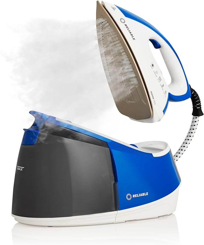 1500W Ironing Station with Ceramic Soleplate, Iron Lock for Easy Carry, 1.5 Ltr Removable Water Tank and Auto Shut-Off, Digital Display, Continuous Home Steam Iron