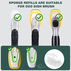 Sponge Brush Refills for OXO Dish Brush, 6 Pack Soap Dispensing Dish Refills, Scrub Replacement Head for Scrubber, Sponge Replacement Head Fits Soap Dispensing Handle