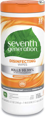 Seventh Generation Multi Surface Disinfecting Wipe, 35 Count Canister - 12 per case.