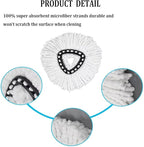 Spin Mop Replacement Head, 8 Pack Mop Refill Compatible with Ocedar Triangle Swivel Mops for House Cleaning and Floor Mopping