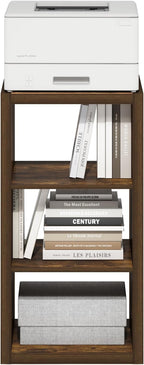 Furinno Cubicle Open Back Decorative Cube Storage Organizer, 3-Cube, Amber Pine