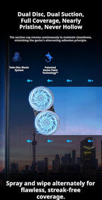 Window Cleaning Robot C1S | Auto Dual-Side Spray & Smart Path Planning | Strong Suction | Remote Control (Silver)