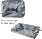 Storage Basket for Shelves - 17X15X12 inch 2 Pack Collapsible Storage Bin with Rope, Canvas Fabric Storage Cubes for Cloth Decorative Books Nursery (Grey)