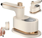 Portable Handheld Garment Iron, Rotary Garment Iron, Dry and Wet Electric Irons, 10S Fast Heating Travel Steamer for Clothes, Wrinkle Remover Steamer, Mini Steam Irons for Home Travel (White)