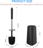 SetSail Toilet Brush, Compact Size Toilet Bowl Brush and Holder Toilet Brushes for Bathroom with Stainless Steel Handle Toilet Cleaner Brush with Durable Scrubbing Bristles, 3 Packs