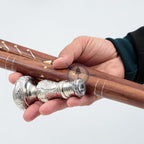 Deluxe Walking Sticks | Rosewood Crafted Cane with Solid Brass Chrome Decorative Bars | Nagina International