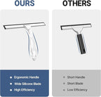 AmazerBath Squeegee for Shower Glass Door, Shower Squeegee for Glass Doors - Acrylic Handle All-Purpose Squeegee for Shower Doors, Windows, Mirrors, Tiles and Car Glass, 10 Inches - Clear