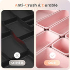 A-LuGei 【28PCS】 Drawer Organizer, Bathroom Organizers and Storage, Makeup organizer, Desk drawer organizer, Storage Bins for Kitchen Office Bedroom Vanity Jewelry Pantry Garage【Pink】【4Size】