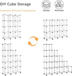 AWTATOS Cube Storage Organizer Storage 12 Cube Bookshelf DIY Plastic Closet Storage Shelves with Wooden Mallet, Ideal Storage Solution for Home, Bedroom, Translucent White