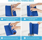 AIDEA Microfiber Cleaning Cloth Roll, Shop Towels 55 Sheets Washable, Microfiber Towels for Cars, Shop Rags Reusable Paper Towel for Automotive, House, Kitchen, Cleaning Supplies 11×9", Dark Blue