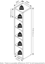 Furinno Cubicle Open Back Decorative Verticle Cube Storage Organizer, 5-Cube, Black Dark Oak
