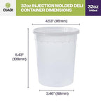CIAO! 32OZ PP Injection Molded Soup-Deli Container with LLDPE Lid, Microwavable and BPA Free (240/240 combo pack)
