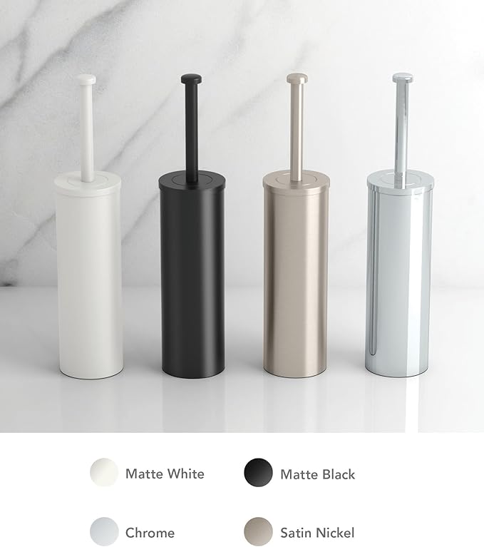 Gatco 1481W Latitude II Slender Toilet Brush Holder, Matte White