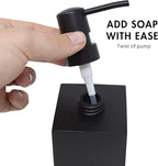 Matte Black Soap Dispenser for Bathroom, 15oz Square Rustproof Liquid Hand Dish Soap Dispenser Pump for Kitchen Sink, Countertop, and Bathroom