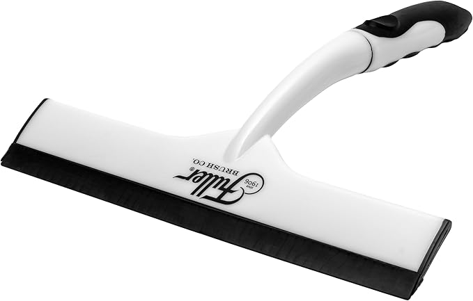Fuller Brush Easy Grip Handheld Squeegee - for Shower Walls, Doors, Tub Surfaces, Windows, Mirrors & Vehicle Windshields - ThermoPlastic Rubber Blade - Comfort Grip Handle with Built-in Finger Groove