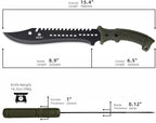 REAT Machete Knife with Shaeth,15" Lightweight Garden Tools Knife,Ergonomic No-Slip Handle, Machetes for Bushcraft, Outdoor Hunting, Garden Cutting Trees and Yard Work