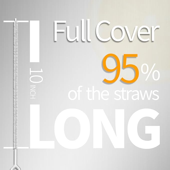 Heavy Duty Straw Cleaner Brush - 4 Pack 12.6 Inch Flexible Full-Cover Brushes with Large Handle, Reusable Pipe & Tube Cleaner Set (0.23", 0.31", 0.39", 0.47" Diameters)