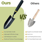 2 Pcs Garden Tool Set, Heavy Duty 2 in 1 Garden Hoe and V-Shaped Garden Trowel, Durable Gardening Hand Tools for Weeding, Loosening Soil, Transplanting
