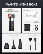 Compressed Air Duster, Electric Air Duster with Powerful 40MM Brushless Motor and 430G Storm Force, 360W Max Power & 59.2WH Rechargeable Blower, Up to 6H, 4 Gear Turbofan for Keyboard Car Home Outdoor