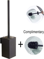 Toilet Brush Holder Black, Toilet Bowl Brush Holder Black Wall Mount Square for Bathroom