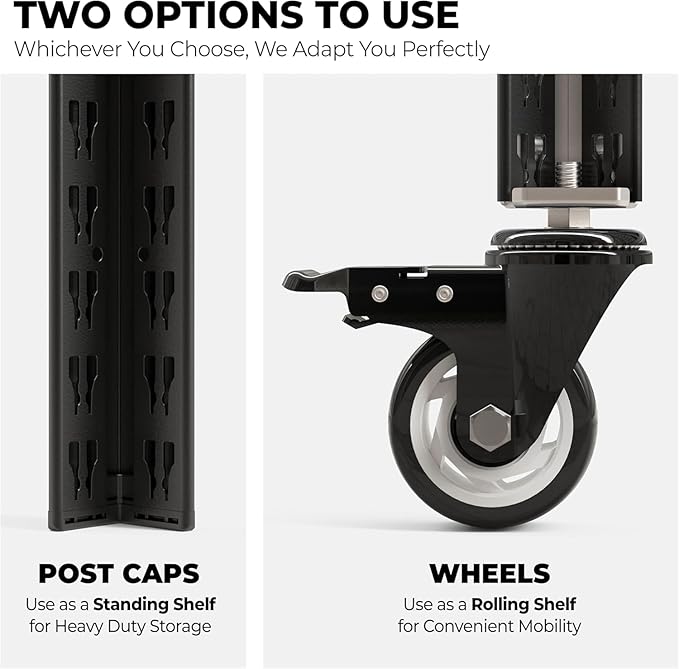 HOMEDANT House 5-Tier Metal Boltless Rolling Cart Shelf Rack Casters Heavy Duty Wheel Shelving Unit Adjustable Utility Storage Shelves Organizer Shelf Kitchen Garage 48.1" W x 18.5" D x 75.4" H 3Pack