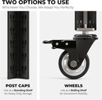 HOMEDANT House 5-Tier Metal Boltless Rolling Cart Shelf Rack Casters Heavy Duty Wheel Shelving Unit Adjustable Utility Storage Shelves Organizer Shelf Kitchen Garage 48.1" W x 18.5" D x 75.4" H 4Pack