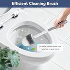 Toilet Brush, 3 Pack Compact Toilet Bowl Brush and Holder Set with Nylon Bristles Toilet Cleaner Brush Hidden Toilet Scrubber Brush for Bathroom Cleaning, Grey & White