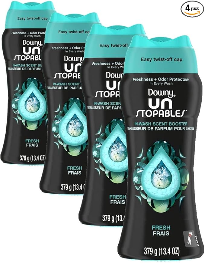 Downy Unstopables Fresh Scent Booster Beads | In-Wash | 13.4 oz, Pack of 4