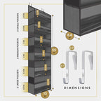 HOMELUX THEORY UPGRADED Over The Door Organizer Hanging - 100D EXTRA THICK & 50lbs HUGE CAPACITY 6 Large Front & 12 Side Pockets, Over The Door Shoe Organizer, Hanging Closet Organizer (DarkGray, 2pc)