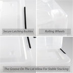 Cand 4 Packs 50 QT Storage Bins with Lids, Clear Large Plastic Storage Container Box