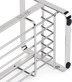 HULISEN Kitchen Sink Sponge Holder, 304 Stainless Steel Kitchen Soap Dispenser Caddy Organizer, Countertop Soap Dish Rack Drainer with Removable Drain Tray, not Including Dispenser and Brush