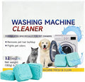 Washing Machine Cleaner Tablets 24 Pack, 2026 Upgraded Washer Cleaner Tablets for HE Top Front Load Washer, Removes Pet Hair, Odors, Suitable for Pet Owners (12 Pack)