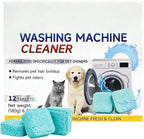 Washing Machine Cleaner Tablets, 12 Pack for a 6 Month Supply, Formulated for Pet Owners, Eliminates Odors, Lint and Detergent Buildup (1 Box)