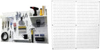 Wall Control Pegboard Organizer 4 ft. Metal Standard Tool Storage Kit With White Toolboard and Accessories - 30-P-3232W