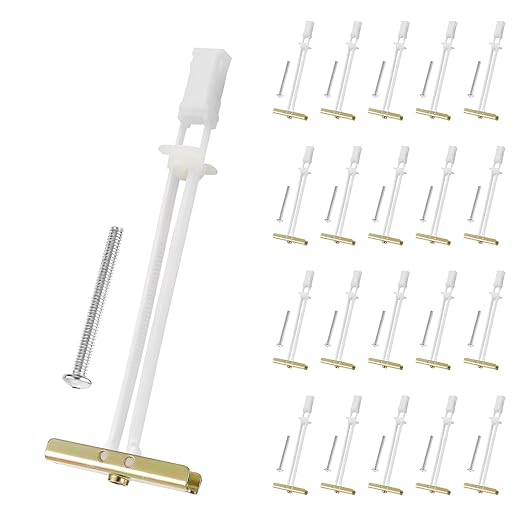20 Pcs Drywall Anchor with Included Bolts for 1/4”-20, Heavy Duty Hollow Drywall Anchors for TV Mounting Kit, Strong Hollow Wall Anchors Holds up to 270lbs Each in 1/2” Drywall, 20 Packs