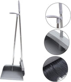 Cabilock Long Handle Broom and Dustpan with Supple Bristles Plastic and Stainless Steel for Home Office Kitchen Indoor Outdoor Cleaning Accessories