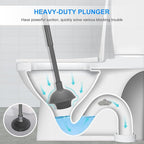 SetSail Toilet Brush and Plunger Set, 3 Pack Toilet Plungers for Bathroom with Holder Heavy Duty Toilet Bowl Brush and Holder Hidden for Deeply Cleaning - Gray