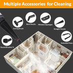 Handheld Pressurized Steam Cleaner with 12 pcs Accessories, Portable Steamer for Cleaning, Steam Cleaner for Home Use, Steamer for Cleaning Car, Furniture, Floor, Upholstery, Grout and Tile, Deep Gray